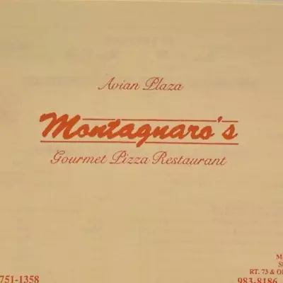 1980s Montagnaro's Pizza Restaurant Menu Avian Plaza Voorhees Marlton Crossing 1 • $37.50