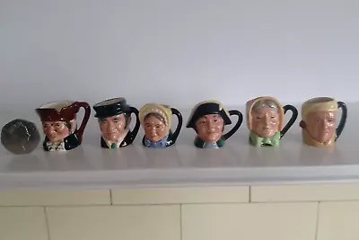 Collection Of 6 - ROYAL DOULTON Miniature Charles Dickens Character Toby Jugs • £29.50