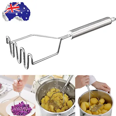 Press Kitchen Fruit Potato Masher Potatoe Crusher Tool Vegetable Stainless Steel • $9.78