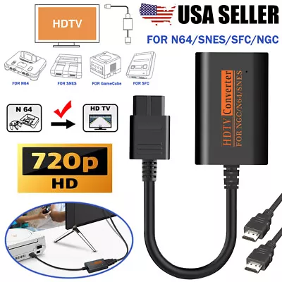 HD N64 To HDMI Converter Cable Adapter For Nintendo Gamecube Super NES/SNES/SFC • $16.99