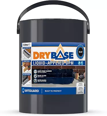 Drybase Liquid Damp Proof Membrane 5 Litre Black - Damp Proofing Paint For & • £58.55