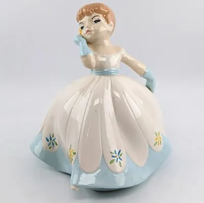 VTG 7  HOLLAND MOLD Dancing Girl In Beautiful White & Blue Floral Dress Flowers • $24.27