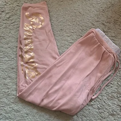 £10 • Buy Pineapple Dance Studio Joggers Size Small Pink With Rose Gold Logo