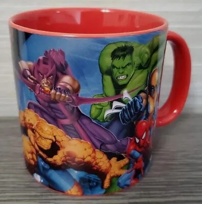 Marvel Heros Mug Red Coffee Cup 2011  Comics Hulk Wolverine Thing Spider-Man  • $12