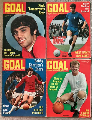 £3.90 • Buy 4 X Copies Of 'GOAL' Magazine From 1968 INCLUDING JIMMY GREAVES PORTRAIT