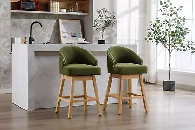 Set Of 2 Bar Stools Counter Height Chairs W/Footrest Kitchen Dining Room New • $251.53