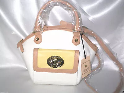 $69.98 • Buy New Designer Emma Fox Dome Leather Rolled Handle Satchel Purse Handbag Crossbody