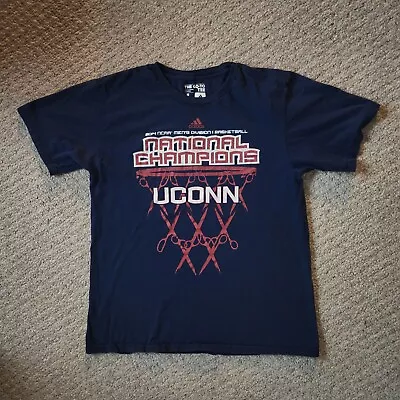 Men L Adidas UConn Huskies 2014 Men's Basketball National Champions Shirt • $12.99