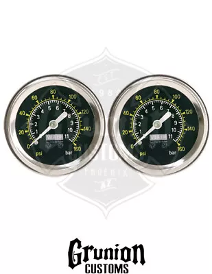 Viair (2) Air Pressure Gauges 1.5  Black Single Needle Air Suspension 160 PSI • $28.81