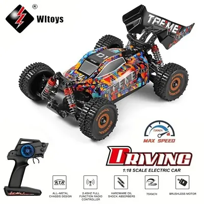 WLtoys 184016 1/18 BRUSHLESS 2.4G 4WD RC Car 75KM/H High Speed Off-Road Racing 1 • $164.95