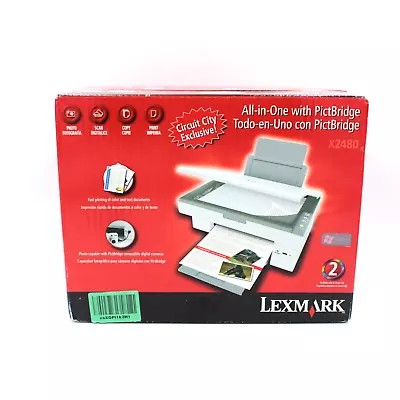 Lexmark X2480 PictBridge All In One AIO Color Inkjet Photo Printer Scanner NEW • $29.59