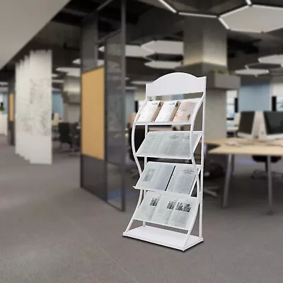 4 Layers Newspaper Rack Magazine Stand Literature Holder Book Magazine Display • $78.85