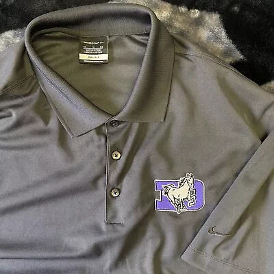 Nike Polo Golf Shirt Mens XL Gray Purple Dri Fit Short Sleeve Horse Mustang • $12.56