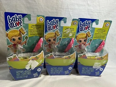 Baby Alive Doll Food Powdered 5 Packets And Spoon Set Of 3 NEW Toy • $8.99