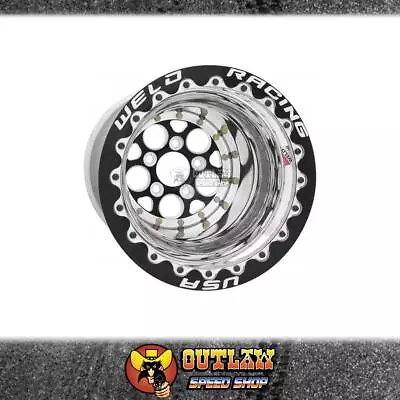 WELD WHEEL DRAG REAR MAGNUM 15 X10 X4 BS FITS CHEV BLK/POLISHED - WE86B-510278F • $2653.65