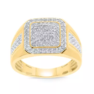 10k Yellow Gold .98 Carat Mens Real Diamond Engagement Wedding Pinky Ring Band • $580