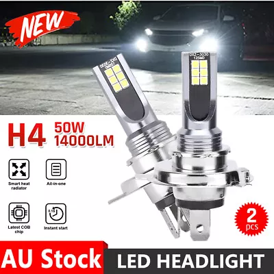 2PCS 14000LM Car H4 LED Headlight Globes Bulbs Fog Lamp High Low Beam White 3030 • $16.95