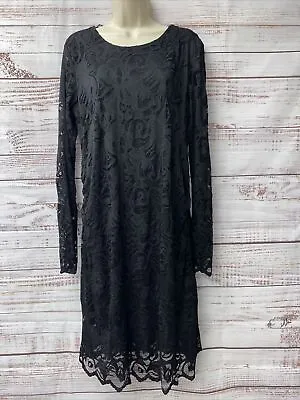 H&M Mama Long Sleeve Black Lace Maternity Dress Sz Large WD2-34 • $24