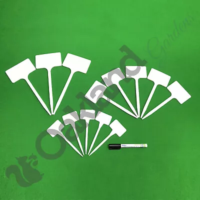£4.65 • Buy Seed Plant T Labels White Plastic Tee Stick In Tray Garden Marker Pen