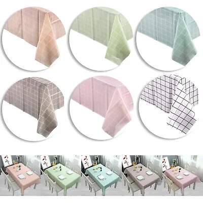 Wipe Clean Pvc Tablecloth Vinyl Plastic Checks Table Cloth Table Cover Protector • £4.19
