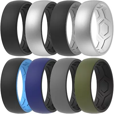 ThunderFit Silicone Ring Men Breathable Air Flow Grooves - 8.5mm Wide (7 Pack) • $19.99
