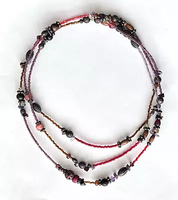 Amethyst Chip Tiger’s Eye Micro Bead Necklace • $6.50