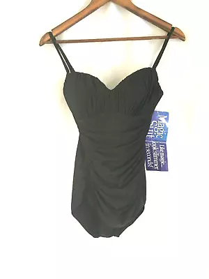 NWT Magicsuit One Piece Swimsuit Black Women's Size 8 Slimming MADE IN USA N579 • $49.99