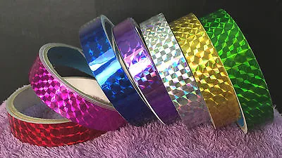 $2.50 • Buy 18mm Prism TAPE CHOOSE COLOURS Reflective Safety Sticky Hula Hoop Gift Wrappings