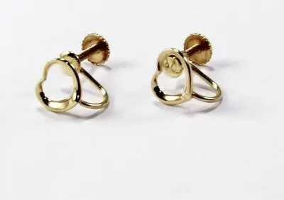 Tiffany & Co. 18k Yellow Gold Elsa Peretti Open Heart Stud Screw Back Earrings • $429