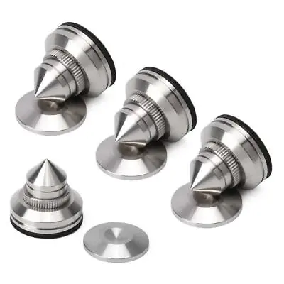 4 Pcs Adjustable Stainless Steel HiFi Speaker Turntable Isolation Stand Feet • $14.99