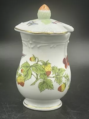 VTG Lenwile Ardalt  Strawberry & Butterfly Jam Jar Made In Korea Jar Only • $11