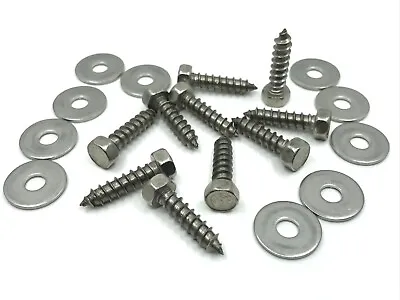 14 X 1 Indented Hex Head Sheet Metal Screws W/ Washers Stainless Steel Fits Ford • $10