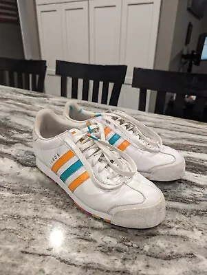 Hand Painted Miami Dolphins Adidas Trefoil Shoes Samoa 11 Mens Sneakers • $25