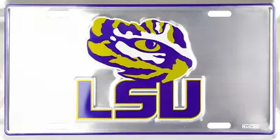 Lsu Tigers Car Truck Tag Chrome License Plate Metal Louisiana State Tigers Sign • $12.97