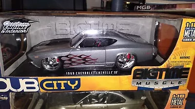 Jada Dub City Big Time Muscle 1969 Chevelle SS Silver 1:18 Scale Diecast New • $109.99