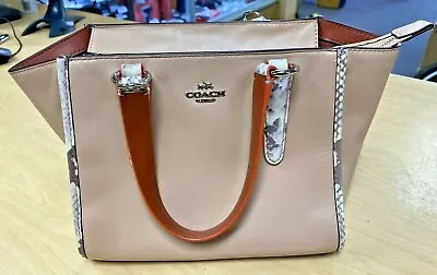$64.99 • Buy Coach F11750 Crosby Carryall 21 Mini Embossed Leather Python *Pre-owned