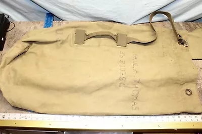 Vintage1945 Us Military Ww2 Canvas Army Duffle Bag Named 121c • $75