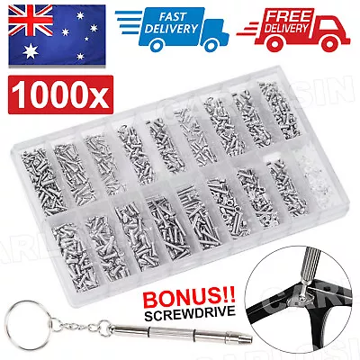 $7.45 • Buy 1000PCS Watch Repair Kit Screws Nut Screwdriver Glasses Sunglasses Tool Set