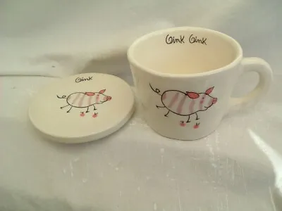 Pig Mug / Cup Oink Oink With Spoon Rest Marks And Spencer Bn • £8