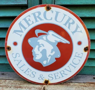 Vintage Mercury Gasoline Porcelain Sign Gas Service Station Automobile • $139.95