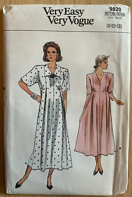 Vogue 9820 Sewing Pattern Very Easy Maternity Dress Size 8-12 Uncut • £11.99