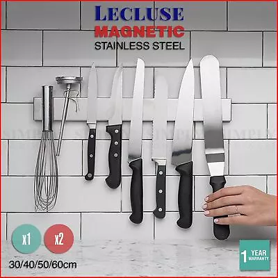 Lecluse Magnetic Knife Rack Holder Strips Strong Tool Block Shelf Stand Wall Bar • $31.90