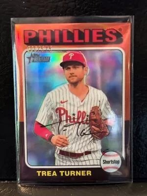 2024 Topps Heritage Trea Turner Chrome Refractor /575 Philadelphia Phillies • $0.99