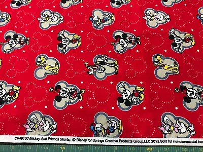 Mickey Mouse & Friends  2013  100% Cotton Fabric Sold By The Yard #299 • $7.99