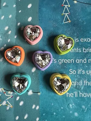 £1.85 • Buy 1 Shoes Accessories  DIY Sparkling Heart Shaped Shoes Button For Croc Shoes