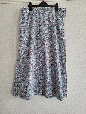 Vintage C&D Liberty Print Tana Lawn Button Side Skirt Vintage Size 18 ( Like 14) • £15