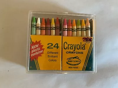 Vintage Plastic Container Crayola Crayon Box Of 24 • $18