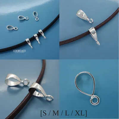 Sterling Silver Smooth Simplicity Pendant Bail Connector Open Loop [Choose Size] • $5.99