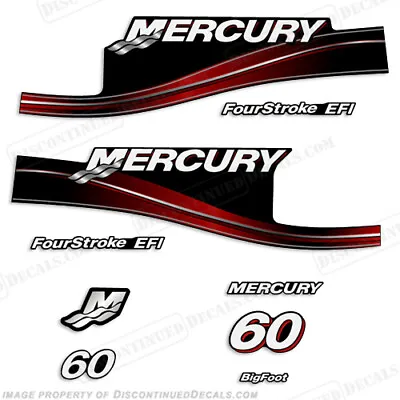 Fits Mercury 60hp Four Stroke EFI Bigfoot Decals (Red) - 2005 • $89.95