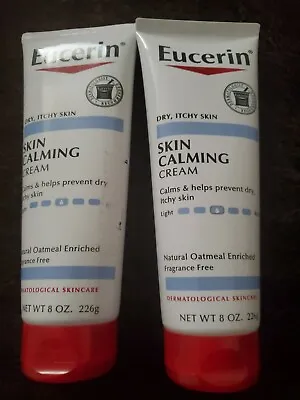 NEW (2-PACK) Eucerin Skin Calming Daily Moisturizing Creme Red Tubes Oatmeal • $15